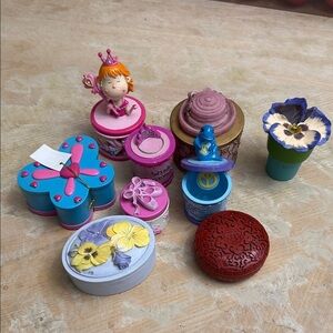 TRINKET BOXES BUNDLE   Butterfly,  Flowers , Barbie and more Designs